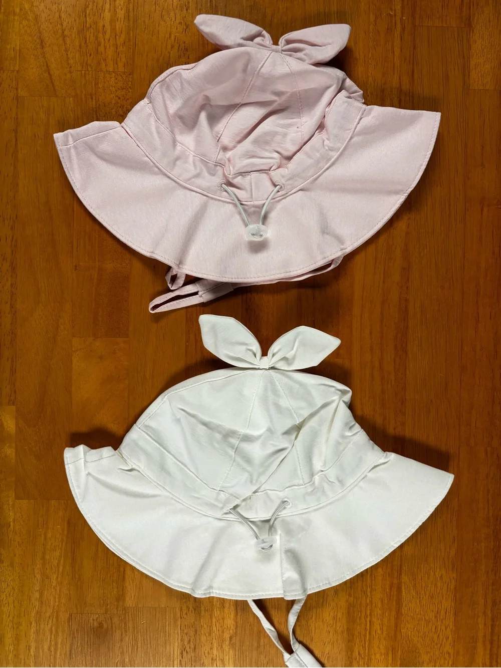 FURTALK UPF 50+ Cotton Adjustable Baby Sun Hat Lot 2 White/Pink 6-24M Bow Strap